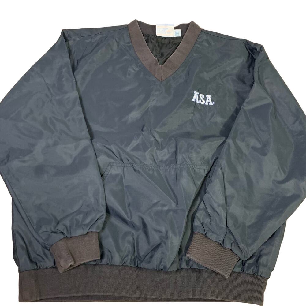 ASA Amateur Softball Association Umpire Wear V-Neck Windbreaker Jacket Men Large